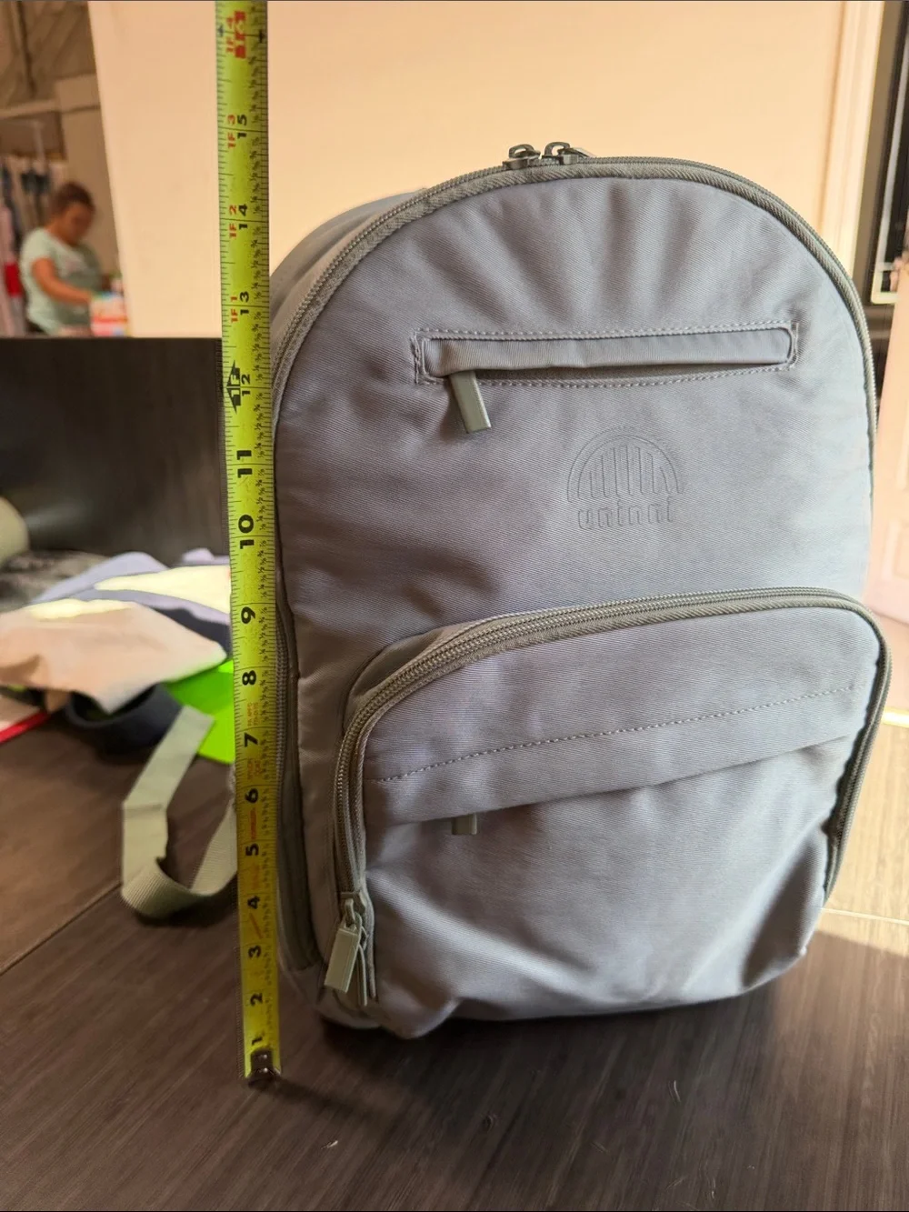 Blue Gray Everyday Backpack with Multiple Pockets